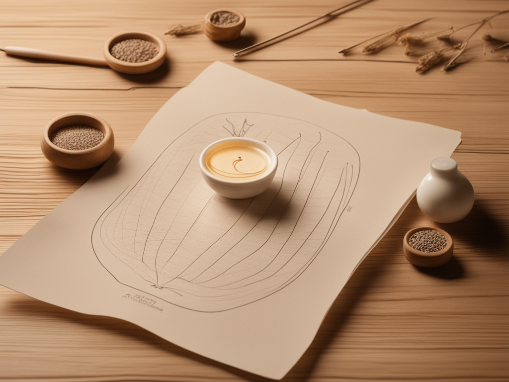 안면 미용침 도구와 피부 탄력 측정 자료를 배치한 의료 스틸라이프 이미지